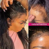 360 HD LACE FRONT WIG Invisible Strap - Staight / Body Wave with Curly Edge /4c Edge