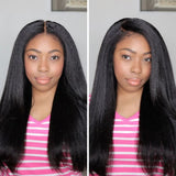 360 HD LACE FRONT WIG Invisible Strap - Yaki Straight with New Born Edge
