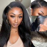 360 HD LACE FRONT WIG Invisible Strap - Yaki Straight with New Born Edge