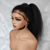 360 HD LACE FRONT WIG WITH Invisible Strap - Kinky Straight with 4c Kinky Edge