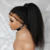 360 HD LACE FRONT WIG WITH Invisible Strap - Kinky Straight with 4c Kinky Edge