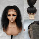 360 HD LACE FRONT WIG WITH Invisible Strap - Kinky Straight with 4c Kinky Edge