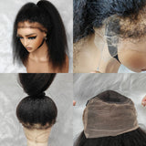 360 HD LACE FRONT WIG WITH Invisible Strap - Kinky Straight with 4c Kinky Edge
