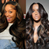 360 HD/Transparent Lace Front Highlight Color Wig with Invisible Strap - Body Wave