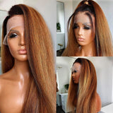 360 TRANSPARENT LACE FRONT OMBRE COLOR WIG WITH Invisible Strap - YAKI STRAIGHT