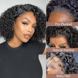360 Transparent lace Human Hair Wig - Curly Bob