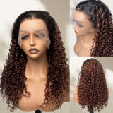 360 Transparent Lace Preplucked Hairline Ombre Color Wig - Curly