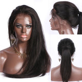 360/Full Lace Yaki Human Hair Wigs with Transparent Drawstring