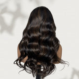 "370 Fitted Cap" HD LACE FRONT Highlight Color WIG WITH Invisible Strap - Body Wavy