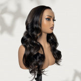 "370 Fitted Cap" HD LACE FRONT Highlight Color WIG WITH Invisible Strap - Body Wavy