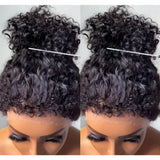 "370 Fitted Cap" HD LACE FRONT Higlight WIG WITH Invisible Strap - Curly with Curly edge