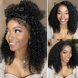 "370 Fitted Cap" HD LACE FRONT Higlight WIG WITH Invisible Strap - Curly with Curly edge