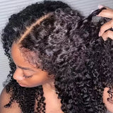 "370 Fitted Cap" HD LACE FRONT Higlight WIG WITH Invisible Strap - Curly with Curly edge