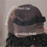 "370 Fitted Cap" HD LACE FRONT WIG WITH Invisible Strap - Burmese Curly