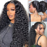 "370 Fitted Cap" HD LACE FRONT WIG WITH  Invisible Strap - Deep Wave