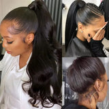 "370 Fitted Cap" HD LACE FRONT WIG WITH Invisible Strap - Yaki Straight