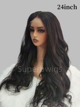 9x6 HD Swiss Lace Upgraded Hairline C-shape Ear Glueless Wig with Drawstring - Kinky Wave