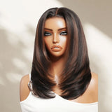 "3D DOME CAP" 9x6 HD Lace Upgraded Hairline C-shape Ear Glueless Hight Color Wig with Drawstring - Layered Bob