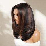 "3D DOME CAP" 9x6 HD Lace Upgraded Hairline C-shape Ear Glueless Hight Color Wig with Drawstring - Layered Bob