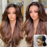 "3D DOME CAP" 9x6 HD  Lace Upgraded Hairline C-shape Ear Glueless Highlight Color Wig with Drawstring - Yaki Wave