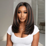 "3D DOME CAP" 9x6 HD Lace Upgraded Hairline C-shape Ear Glueless Hight Color Wig with Drawstring - Layered Bob