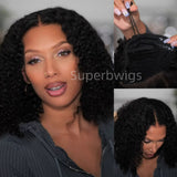 "3D DOME CAP" 9x6 HD Lace Upgraded Hairline C-shape Ear Glueless BOB Wig with Drawcord - Burmese Curly