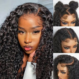 "3D DOME CAP" 9x6 HD Lace Upgraded Hairline C-shape Ear Glueless Wig with Drawcord - Water Wave