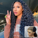 "3D DOME CAP" 9x6 HD Lace Upgraded Hairline C-shape Ear Glueless Wig with Drawcord - Deep Wave