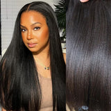 "3D DOME CAP" 9x6 HD Lace Upgraded Hairline C-shape Ear Glueless Wig with Drawcord - Light Yaki Straight
