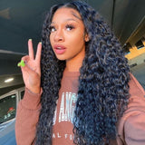 "3D DOME CAP" 9x6 HD Lace Upgraded Hairline C-shape Ear Glueless Wig with Drawcord - Deep Wave