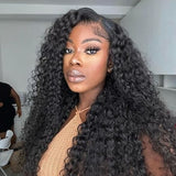 "3D DOME CAP" 9x6 HD Lace Upgraded Hairline C-shape Ear Glueless Wig with Drawcord - Deep Wave