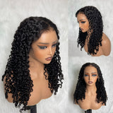 "3D DOME CAP" 9x6 HD Lace Upgraded Hairline C-shape Ear Glueless Wig with Drawstring - Kinky Burmese Curly with Spiral Curls End