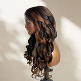 "3D DOME CAP" 9x6 HD Lace Upgraded Hairline C-shape Ear Highlight Color Wig with Drawstring - Yaki Wave