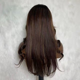"3D DOME CAP" 9x6 HD Lace Upgraded Hairline C-shape Ear Highlight Wig with Drawstring - Layered Straight with  Non-Permanent Curl