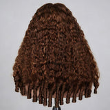 "3D DOME CAP" 9x6 HD Lace Upgraded Hairline C-shape Ear Wig with Drawstring - Burmese Curly with Sperial Curl Ends