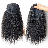 【3 IN 1 Half Wig】 Flip Over Half Wig with Drawstring Wear & Go Glueless Wig - Burmese Curly