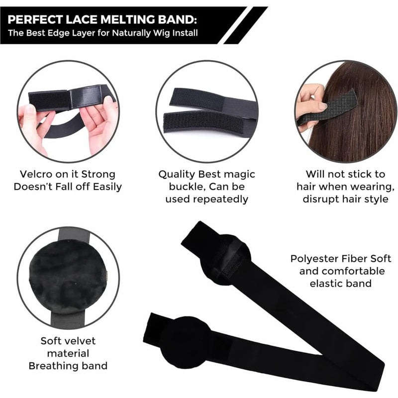 4 Pcs Wig Bands for Keeping Wig in Place with Ear Covers