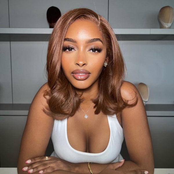 [50% OFF]HALF PRICE /// 5x5 /13x4 Transparent Lace #4 Brown Color Wig - Straight Bob