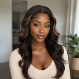 "3D DOME CAP" 9x6 HD Lace Upgraded Hairline C-shape Ear Highlight Wig with Drawstring - Layered Straight with  Non-Permanent Curl