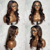 "3D DOME CAP" 9x6 HD Lace Upgraded Hairline C-shape Ear Highlight Wig with Drawstring - Layered Straight with  Non-Permanent Curl