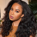 Bye~Bye~KNOTS HD Lace 13x6 Fitted Cap Ear Tap Wig - Yaki Wave with Curly/4c/New Born Edge