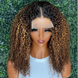 4x4/13x4 Transparent Lace Front Pre-plucked Highliht Wig -  Kinky Curly
