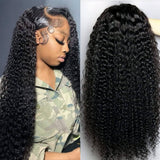 4x4/13x6/Full Frontal/360/Full Lace Transparent Lace Jet Black 1# Color Wig - Curly