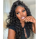 4x4/13x6/Full Frontal/360/Full Lace Transparent Lace Jet Black 1# Color Wig - Loose Wave