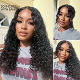 4x4/13x6/Full Frontal/360/Full Lace Transparent Lace Jet Black 1# Color Wig - Deep Wave