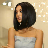 4x4/13x6/Full Frontal/360/Full Lace Transparent Lace Jet Black 1# Color Wig - Straight