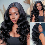 4x4/13x6/Full Frontal/360/Full Lace Transparent Lace Jet Black 1# Color Wig - Body Wave
