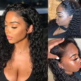4x4/13x6/Full Frontal/360/Full Lace Transparent Lace Jet Black 1# Color Wig - Water Wave