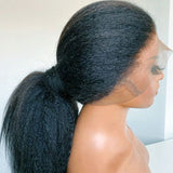 4x4/13x6/Full Frontal/360/Full Lace Transparent Lace Jet Black 1# Color Wig - Kinky Straight