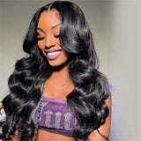 4x4/13x6/Full Frontal/360/Full Lace Transparent Lace Jet Black 1# Color Wig - Body Wave